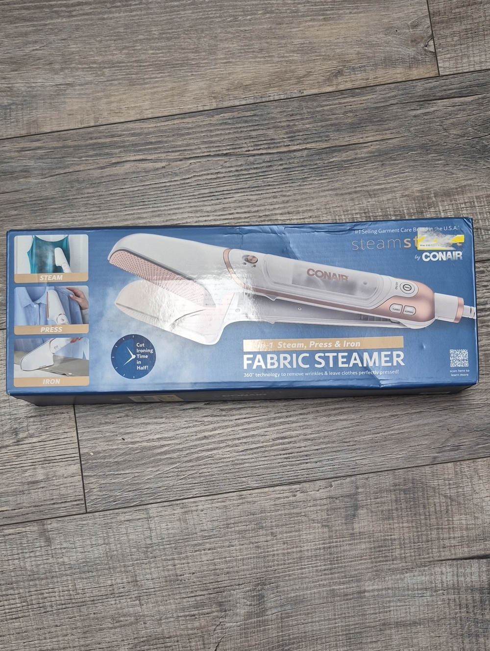 Conair Rose Gold & White Fabric Steamer - Steam, Press & Iron